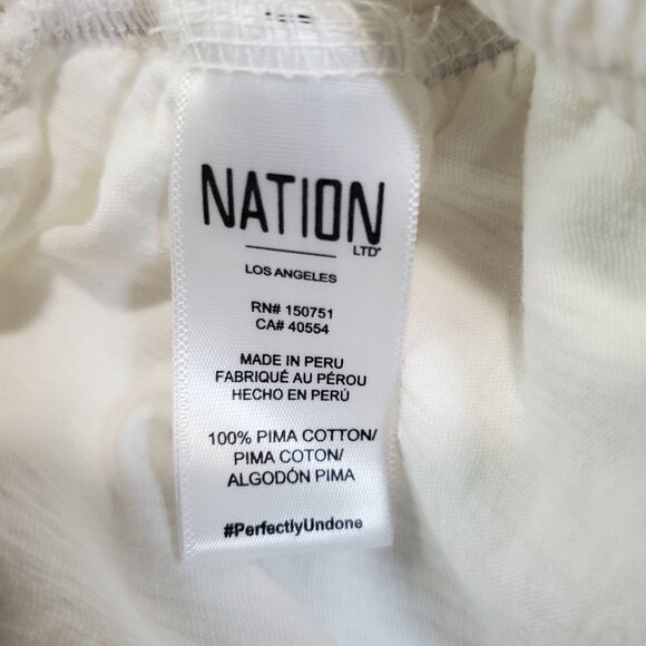 Nation Ltd. White Smocked Ruffle Jenny Tank - Large - Picture 7 of 8